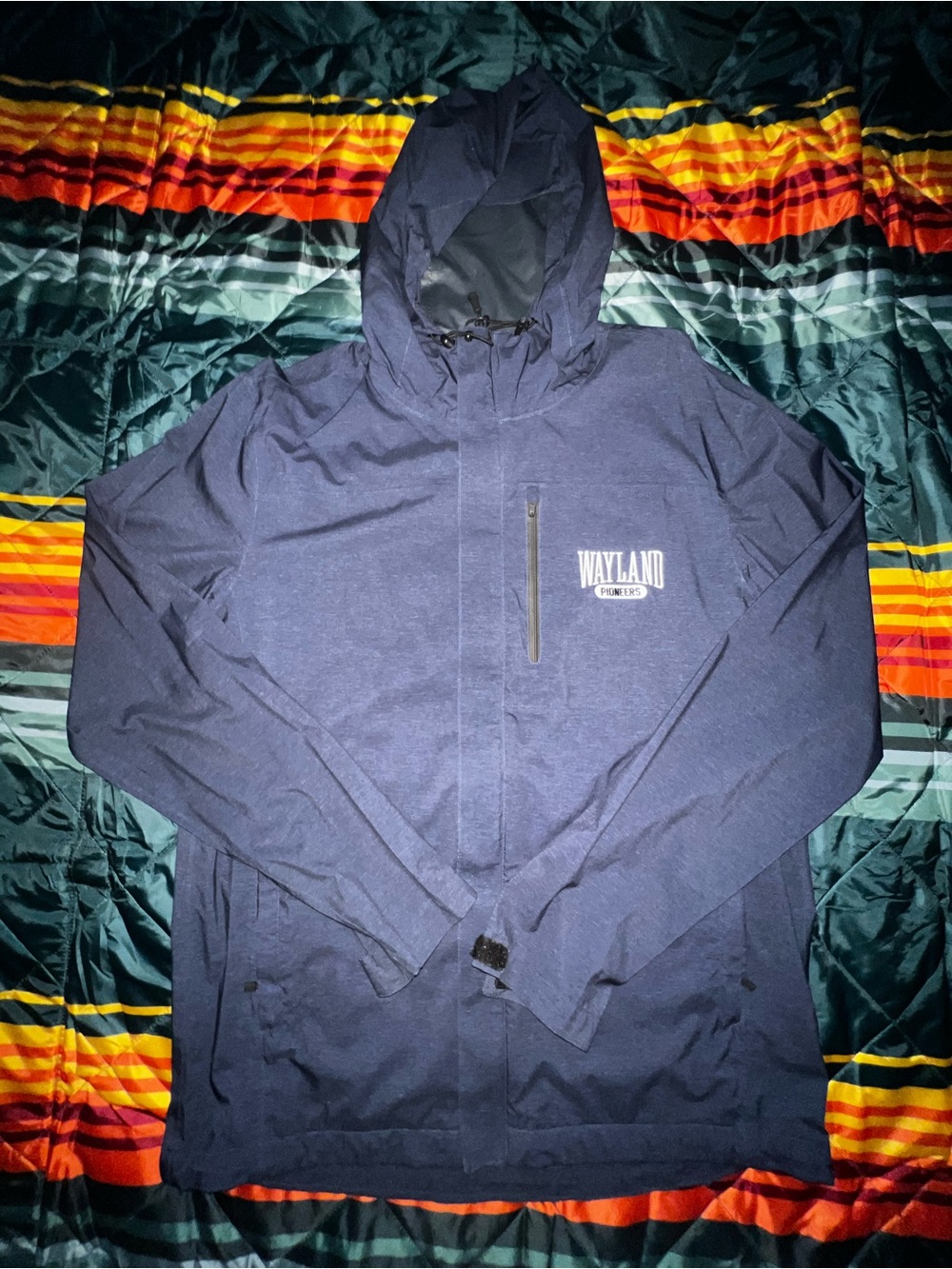 Pioneer Men's Navy Hooded Windbreaker